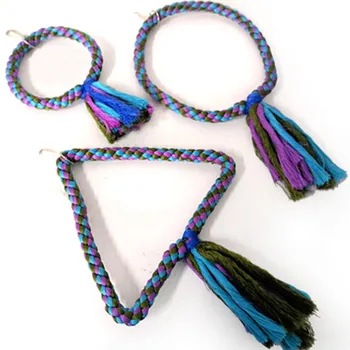 

Parrot Bite Strap Toy Colorful Cotton Rope Pet Parrot Swing Toy Bird Cage Accessory Standing Toy