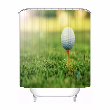 

Custom Bigstock Playing Golf Ball Shower Bath Curtain Mildewproof Waterproof Polyester Various Sizes#180417-03-05