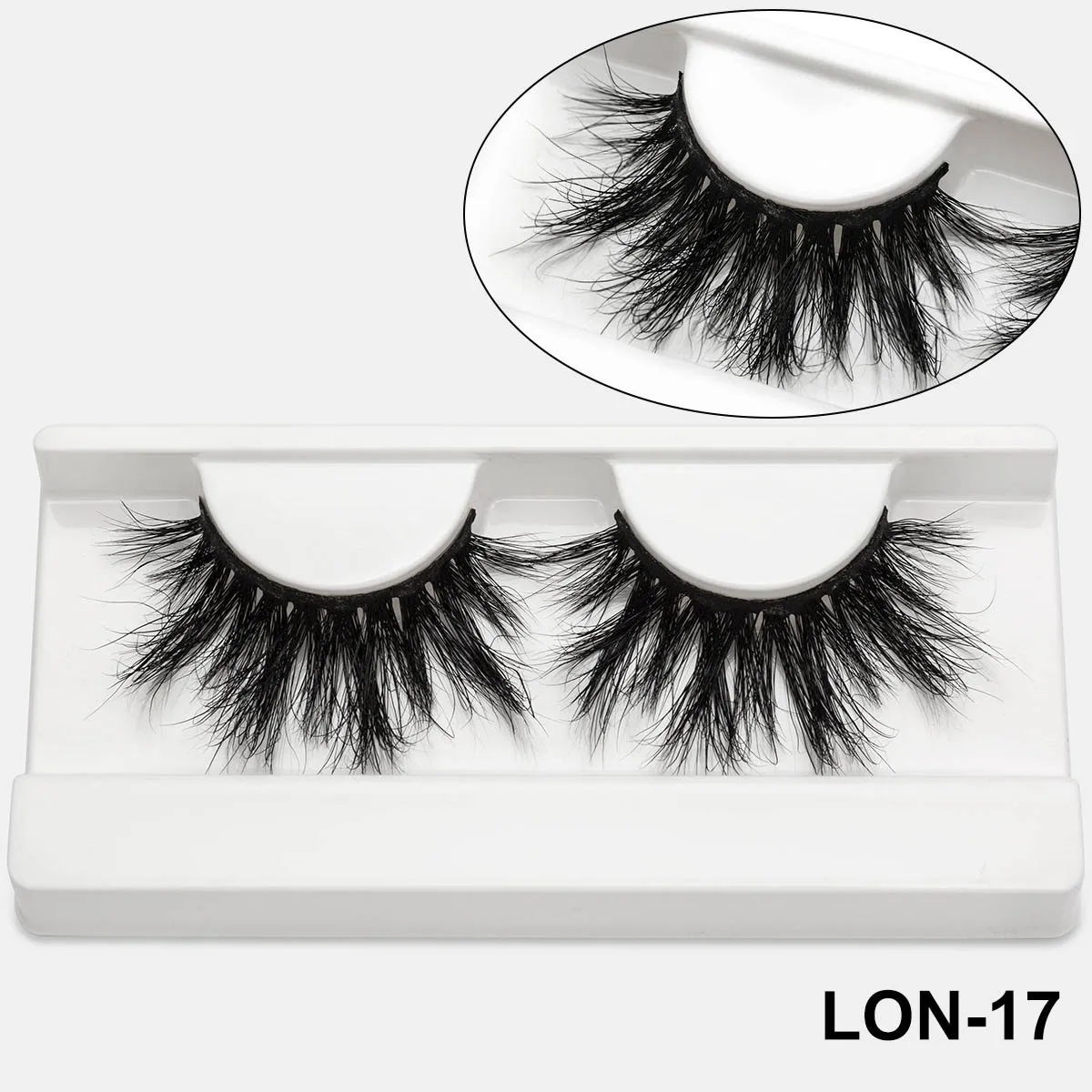 LON-17 SEXYSHEEP 25 мм длинные 3D настоящие норковые ресницы удлиненная норковые ресницы большая драматическая объемная лента накладных ресниц толстые накладные ресницы - Цвет: LON-17