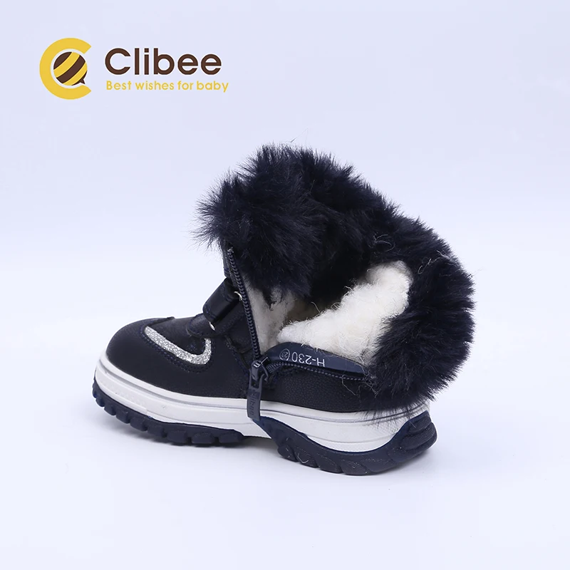 Детские теплые зимние ботинки CLIBEE для мальчиков и девочек повседневные