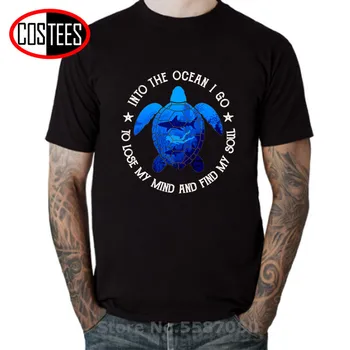 

Turtle Dive Into The Ocean I Go T shirt Funny Scuba Dive Quote Lose My Mind & Find My Soul T-shirt male Save the Turtle Tops Tee