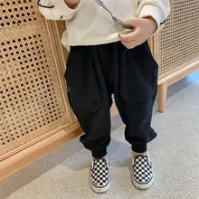 Цена для активного отдыха; осенняя одежда для мальчиков; стиль; корейский стиль; красивые спортивные брюки для маленьких мальчиков; детские брюки с завязками на лодыжках