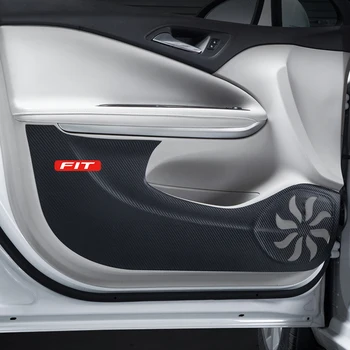 

4 Pcs Car Door Anti-kick Pad Carbon Fiber Leather Mat Waterproof Sticker Decoration Accessories For Honda Fit GK5 Crider