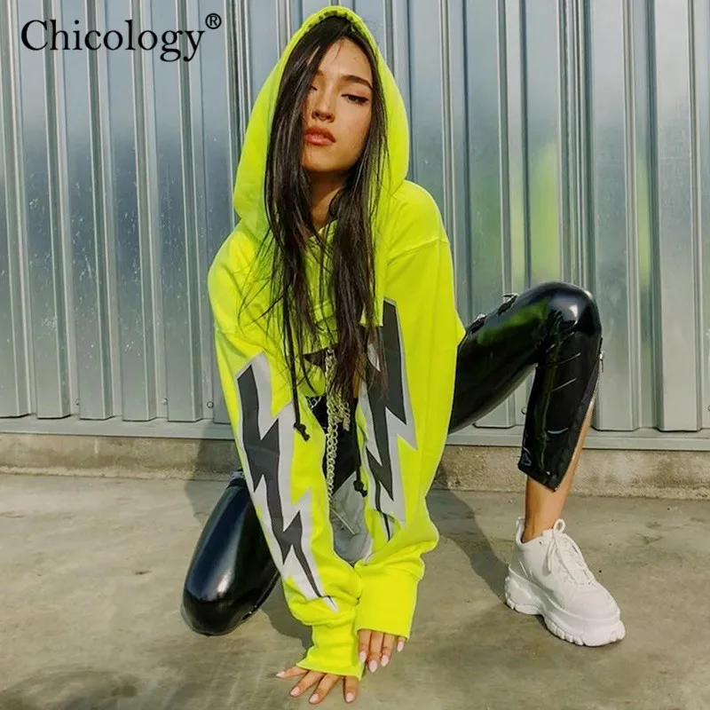 Женская толстовка с капюшоном Chicology осенне зимняя уличная Толстовка длинным