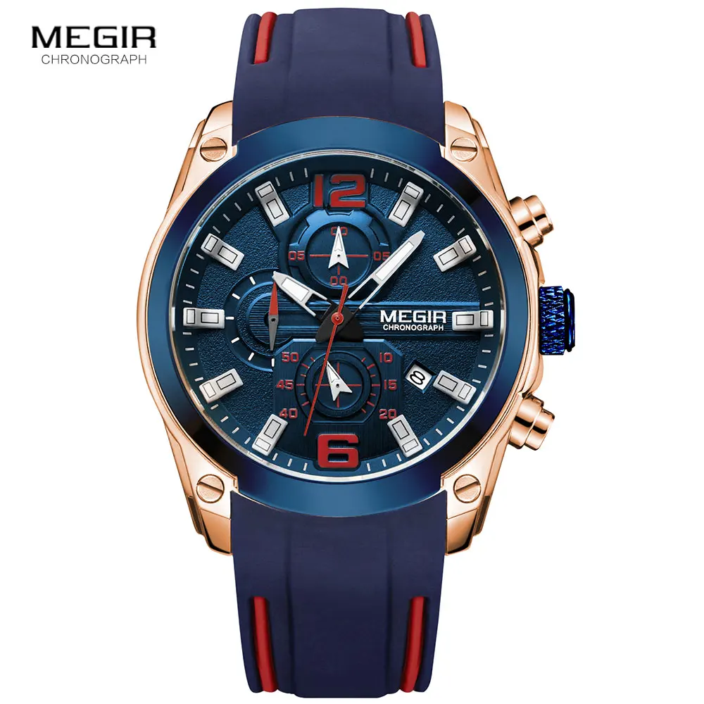 Megir Men's Chronograph Quartz Watches Luxury Waterproof