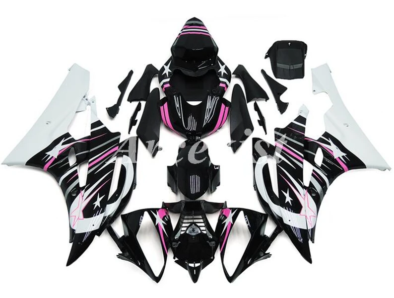 4Gifts ( Injection Mold ) New ABS Motorcycle Fairings kit for YAMAHA YZF-R6 2006 2007 06 07 R6 bodywork set Pink black | Автомобили и