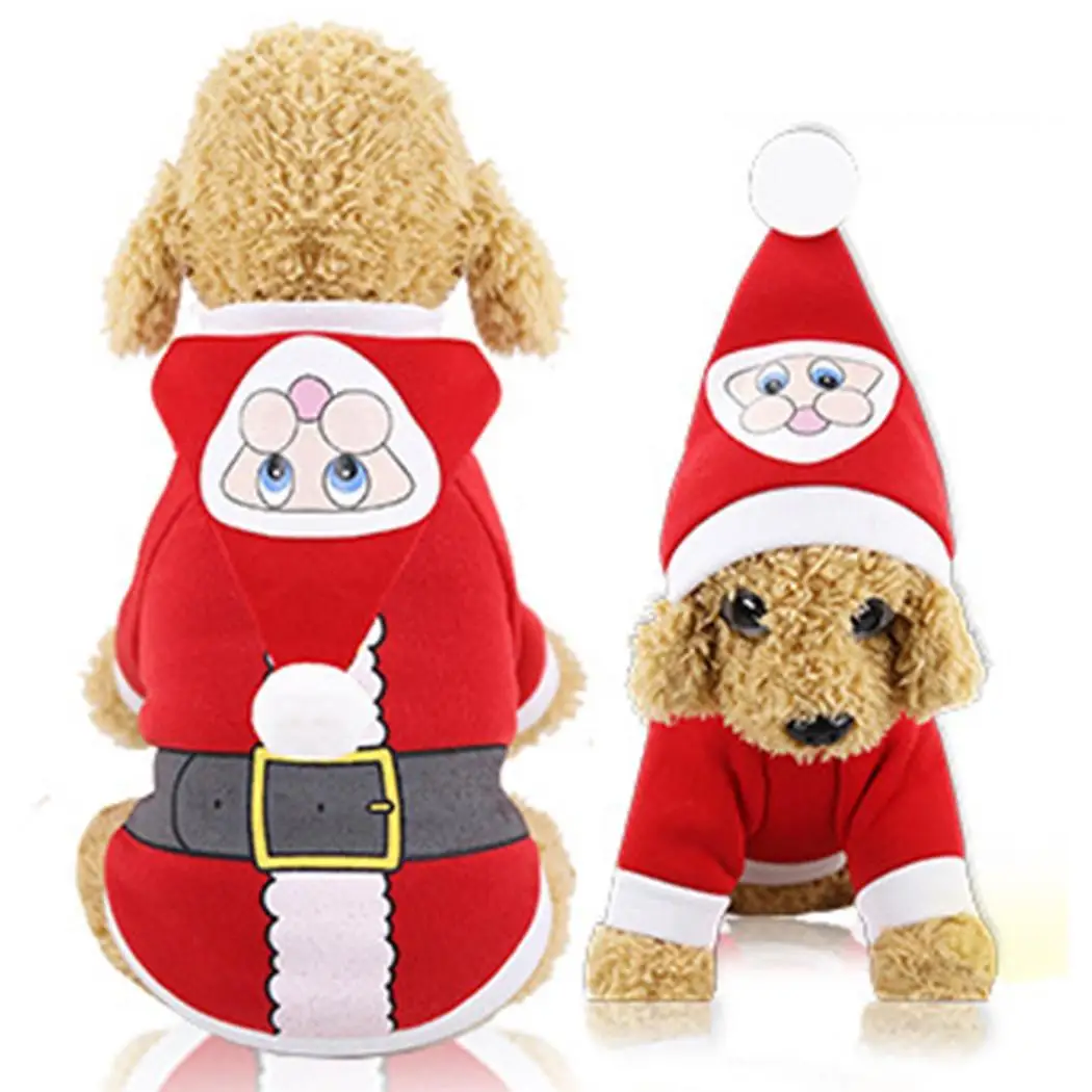 cartoon santa Одежда для домашних животных, мягкая, утолщенная, милая, Санта, снеговик, одежда для собак, S-XXL размер, одежда для собак, для щенков, средних собак, больших собак - Цвет: cartoon santa