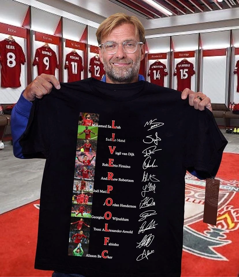 The Reds Mohamed Salah Sadio Mane Virgil Van Dijk Signatures Shirt|T-Shirts|  - AliExpress