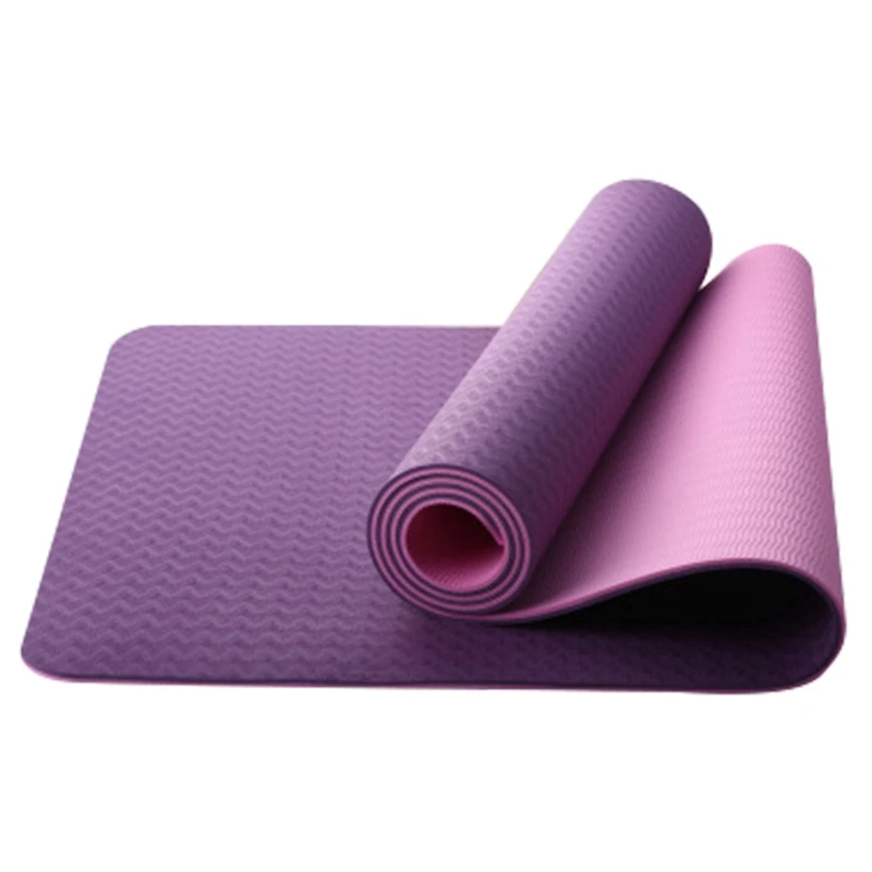 Pink 6Mm Tpe Yoga Mat Environmental Protection Anti-Skid Widening And Thickening Beginners Fitness Mat Yoga Mat - Цвет: Pink