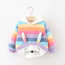 Зимняя одежда для девочек; Осенняя бархатная теплая хлопковая толстовка с капюшоном; детская повседневная спортивная одежда; одежда для малышей