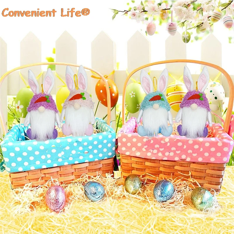 Easter Bunny Gnome Cookie Candy Storage Container Jar Rabbit  Party Adornments