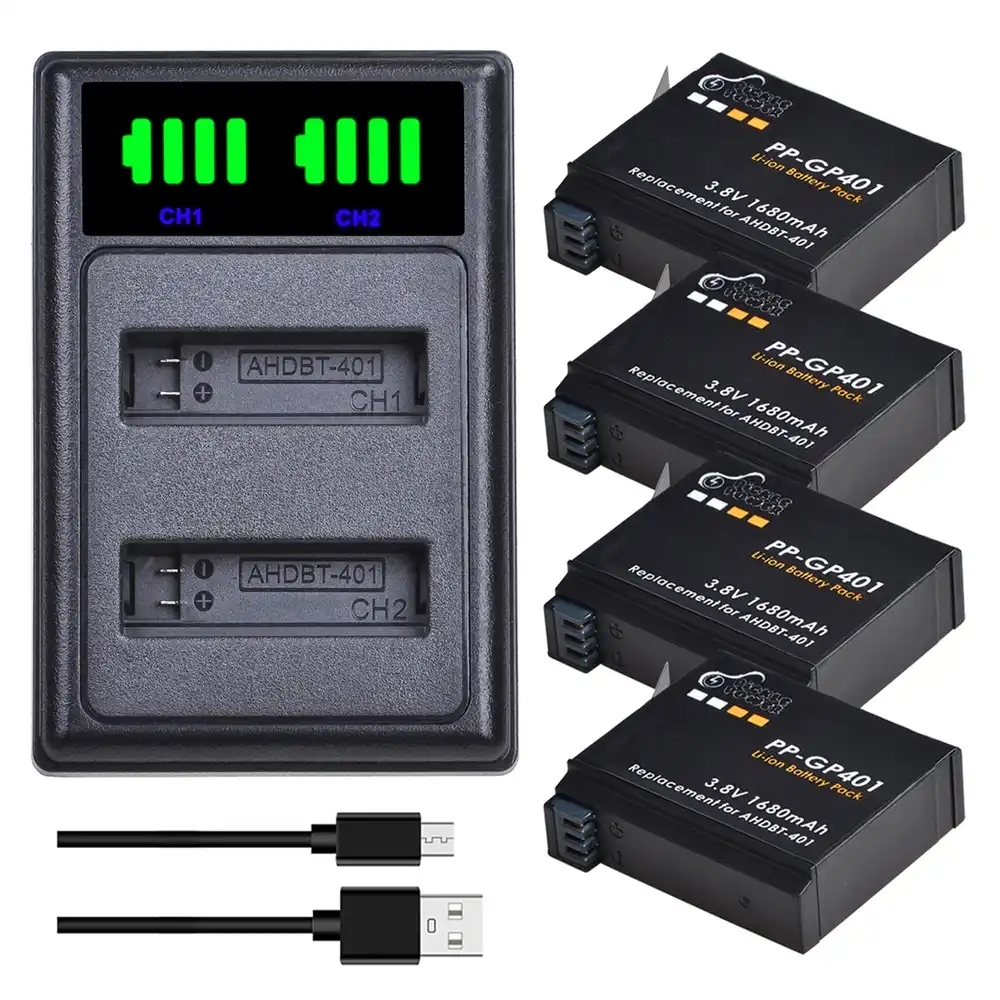 ため 4 Hero4 バッテリー 1680mah 3 8v Gopro4 Ahdbt 401 バッテリーusbデュアル充電器バッテリーケースアクションカメラアクセサリー Digital Batteries Aliexpress