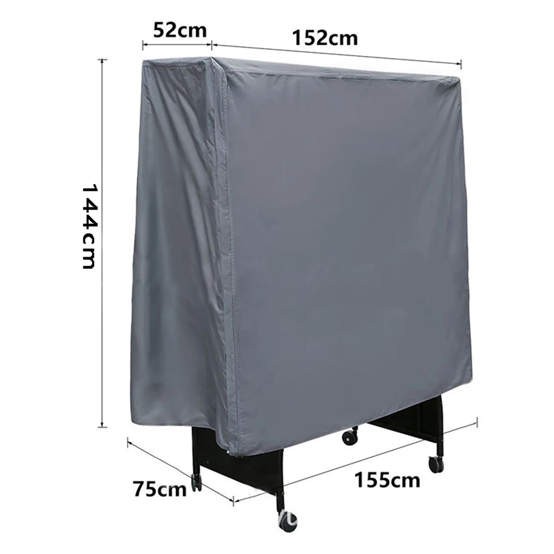 Tênis de Mesa Cobrir à Prova Bolsa de Armazenamento Capa de Mesa Cinza Oxford Ping Pong Mesas Dwaterproof Água Dobrável Resistente 152*52*144cm 2 saco de armazenamento capa de mesa resistente 152*52*144cm