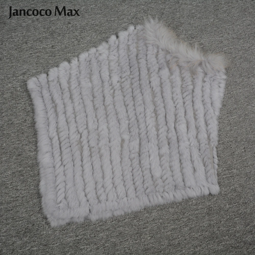 Jancoco Max 2019 Новое поступление Настоящее кроличье меховое Вязаное пончо воротник из