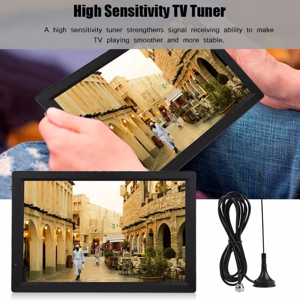 

14 Inch 1080P HD Portable Television DVB-T/T2 ATSC Mini LED Car Digital TV ATV 16:9 Screen Ratio with VGA HDMI USB Port