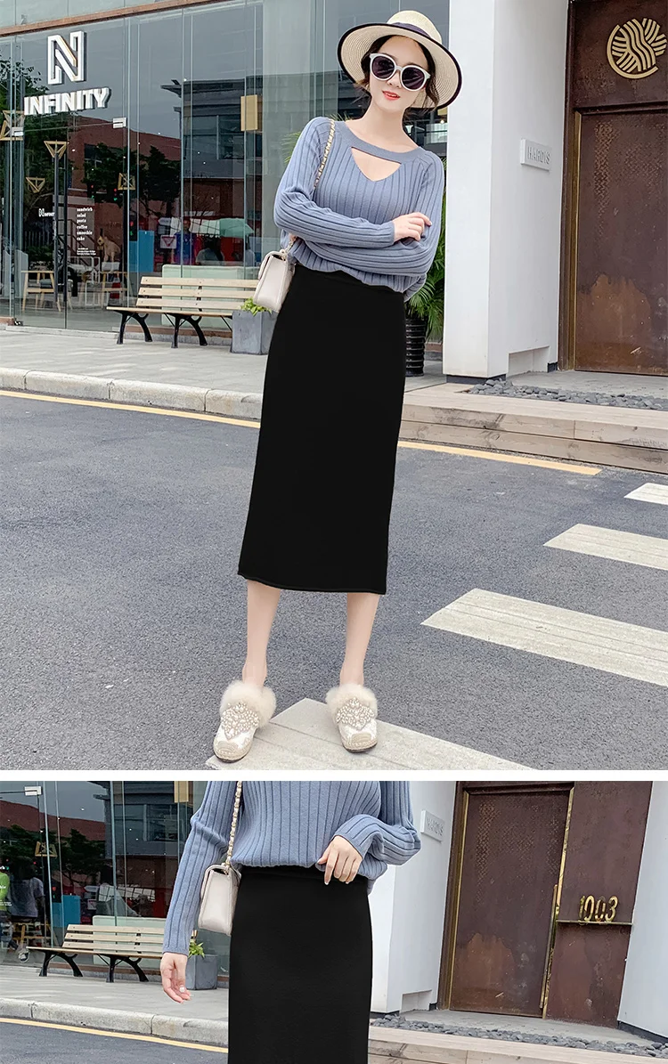 Fv511 новинка осень зима женская модная повседневная сексуальная юбка kawaii размера плюс Корейская юбка длинная юбка