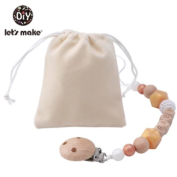 

Let'S Make 1Pc Wooden Pacifier Chain Personalized Pacifier Clip Baby Teether Toys Baby Stroller Accessories New Born Baby Toys