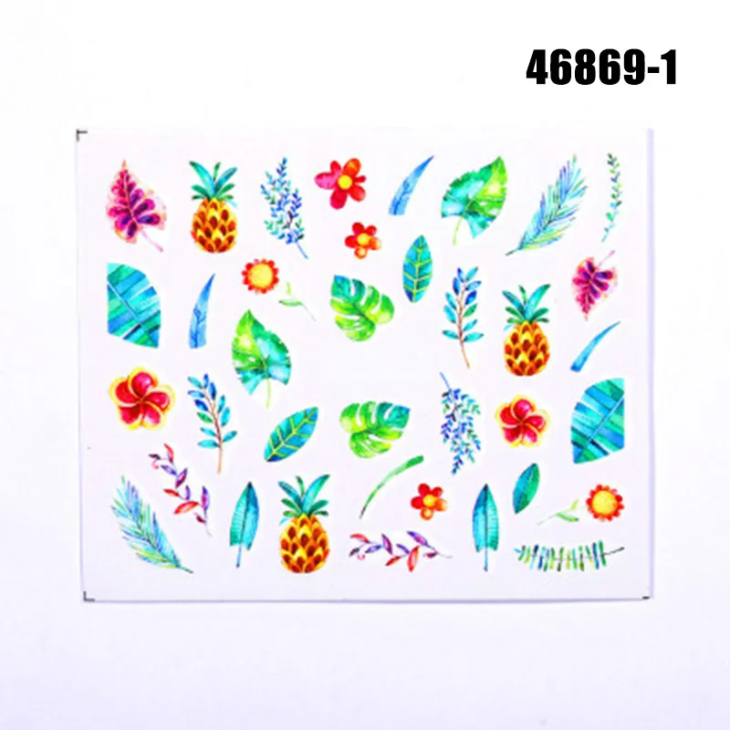 46869-1 Горячее предложение, новинка, 10 шт., водяные наклейки для ногтей, дизайн осенних листьев, Переводные переводные наклейки для ногтей, сделай сам, украшение SSwell - Цвет: 46869-1