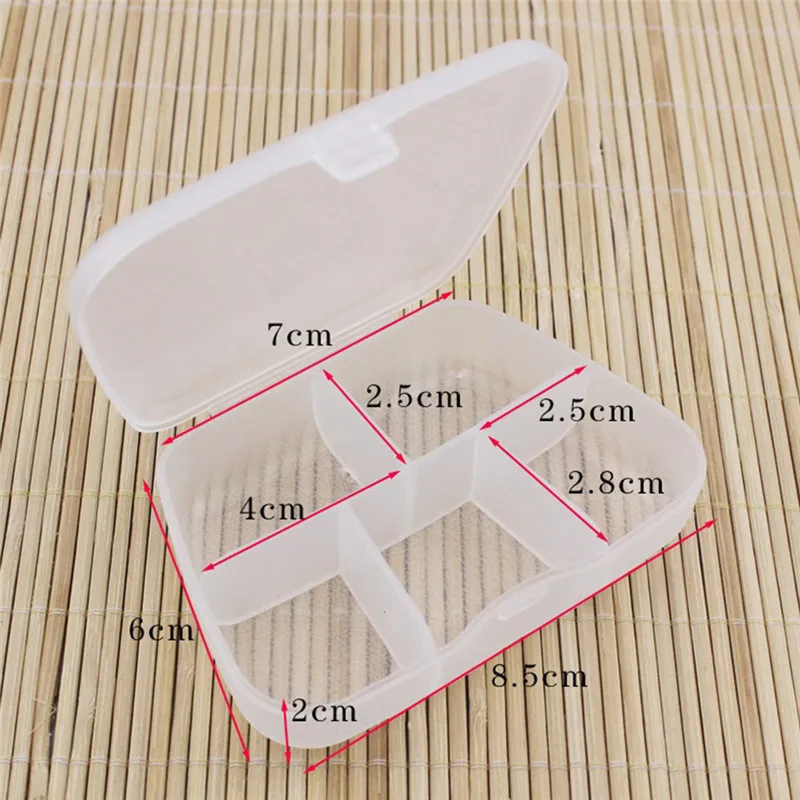 Portable 3/ 5 Slots Mini Portable Plastic Transparent Storage Boxes Square Pill Jewelry Earplug Protection Box Travel Essentials