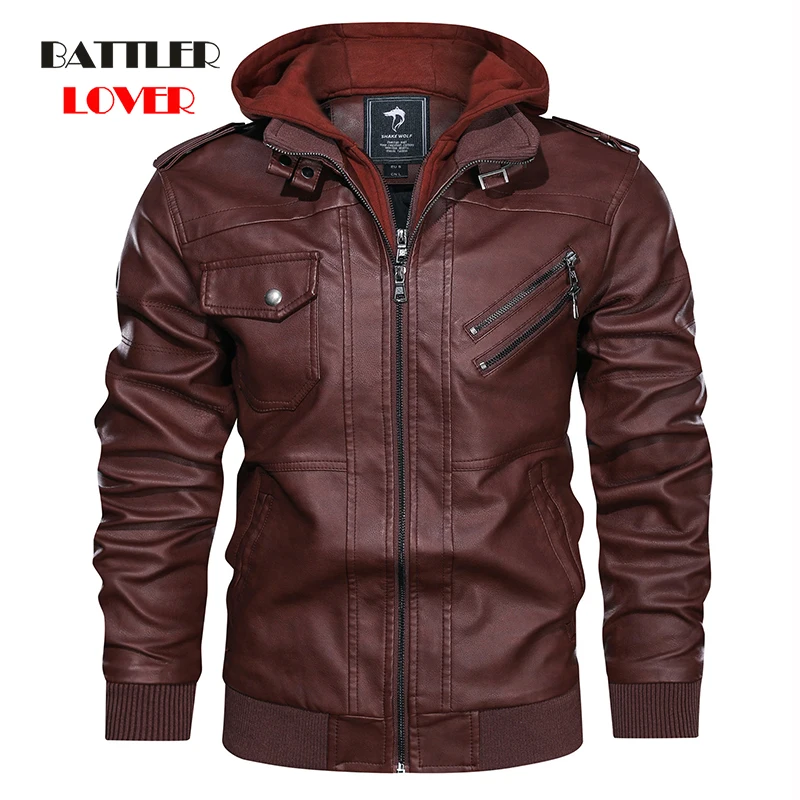 men's genuine leather bomber jackets High Quality Leather Punk Jackets Men Bomber Bandage Winter Motorcycle Jacket Man Leather Windbreaker Motor Biker Hombre Coat western leather jacket
