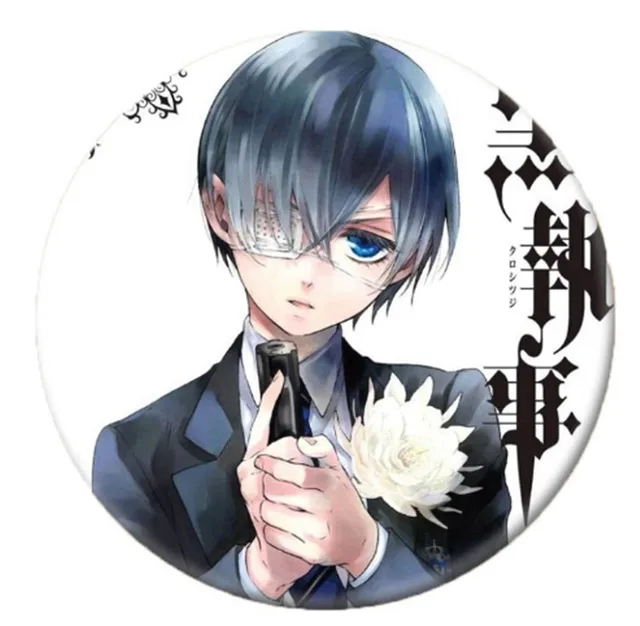 Anime Black Butler Brooch Pin Cosplay Badge Accessories For Clothes Backpack Decoration Children's gift B003 24