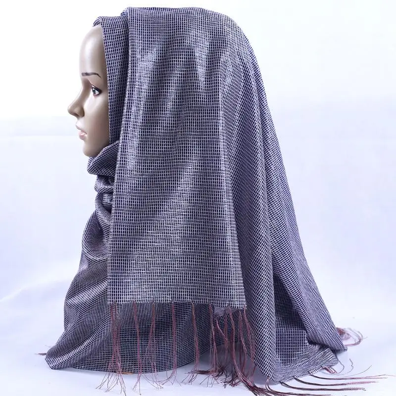 Национальный Для женщин однотонные женские Hijab шарф Мусульманский Кашемир Пончо с кисточками боа из тонкой прозрачной ткани Мантилья муфельная печь элегантные шали шарфы палантины - Цвет: Style X