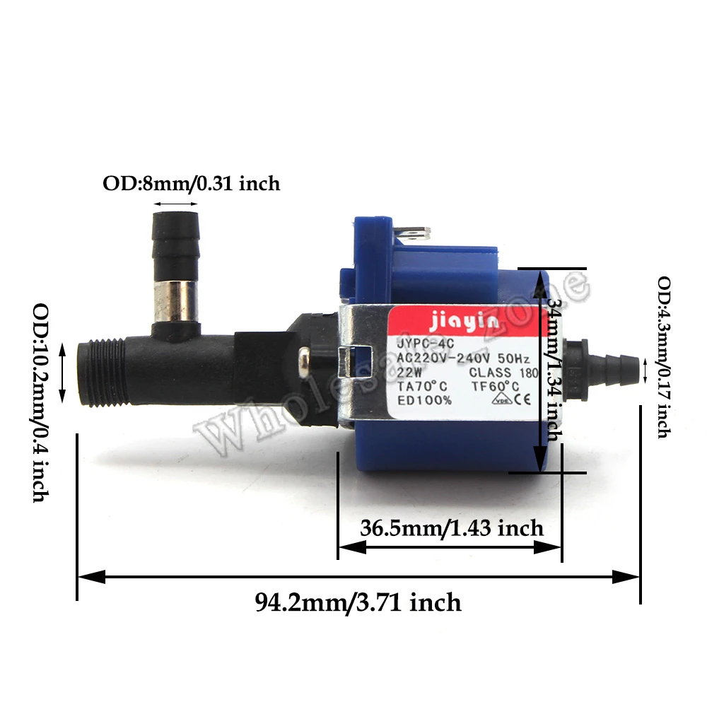 JYPC-4C 22 Вт AC220-240 В электромагнитный соленоид самовсасывающий паровой водяной насос для кофемашины/медицинского инструмента и т. Д
