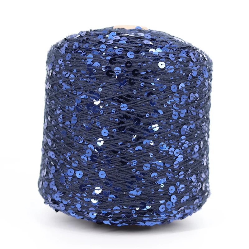 COOMAMUU Пряжа 50G/skeins Cotton Sequins Yarn 6mm+3mm Sequins Hand Knitting Yarn Thread Luxury Glitter Soft Rope DIY Material 3