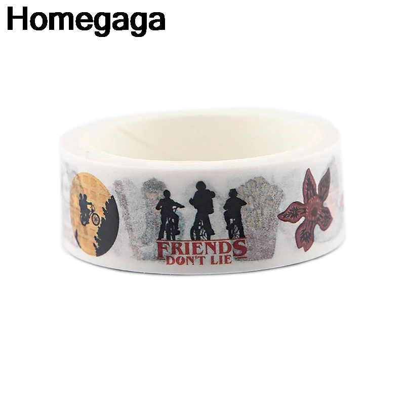 Homegaga странные вещи мультфильм дети Васи клейкие ленты стикеры украшения Винтажные изделия ручной работы Скрапбукинг Клей печатные вентиляторы подарок D2339