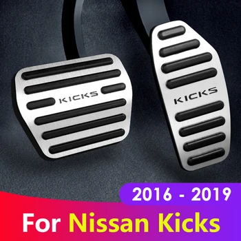 

Aluminum alloy Car Accelerator Gas Pedal Brake Pedal Cover Non Slip Pads AT For Nissan Kicks 2016 2017 2018 2019 Accessories