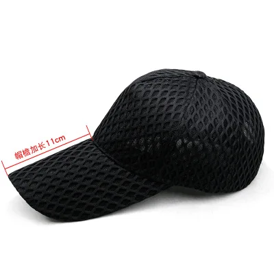 black 11 cm Большие размеры, бейсболка для мужчин, для взрослых, летняя, сетчатая, хип-хоп, шляпа с большой головой, мужская, большой размер, простая бейсболка, кепки M 56-60 см L 60-62 см - Цвет: black 11 cm