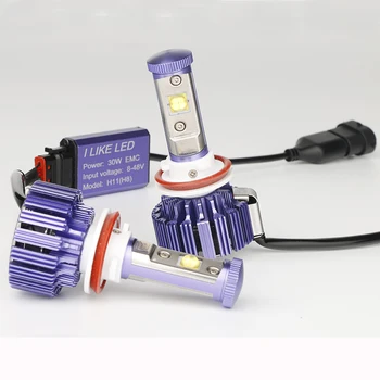 

Free Shipping LED Car Headlights H8 30W 3000LM 2led Spot External Lights 360 Emitting No Shade Plug And Play Automotives LED Kit