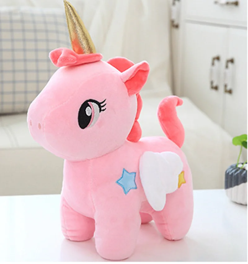 20cm pink 10/20/26 см Kawaii мягкие игрушки Единорог плюшевая кукла, кукла с подушкой для сна Детская комната Декор в виде животного мягкая Набивная игрушка; подарок на день рождения - Цвет: 20cm pink