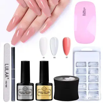 

1set Manicure Solid State Extended Gel Quick Nail Extension Pen Poly Gel Nail File Mini UV Lamp Nail Top/base Coat Extend Glue