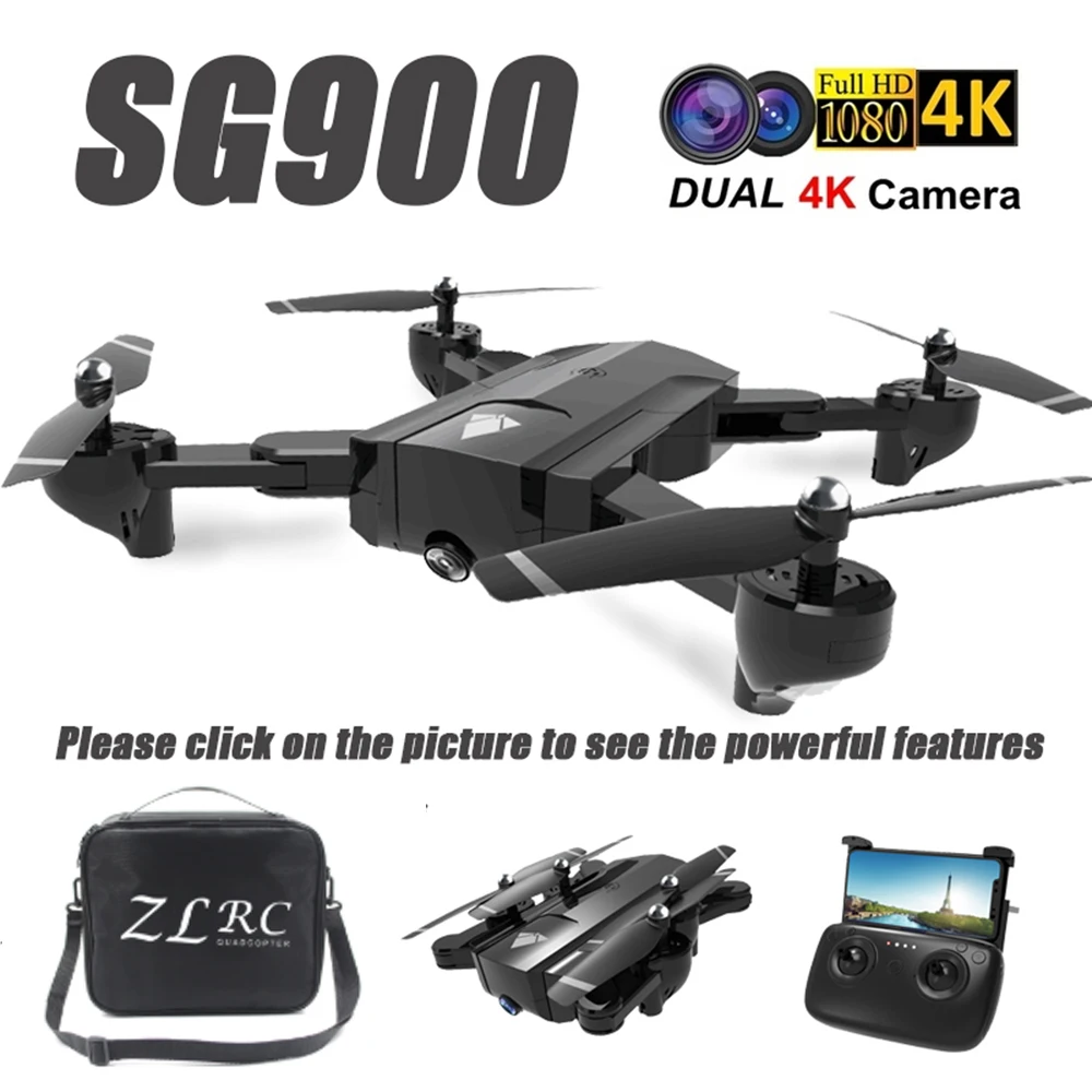 Квадрокоптер SG900 с Wi Fi и двойной камерой 4K HD|Радиоуправляемые вертолеты| |