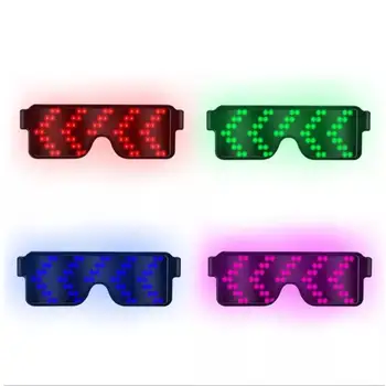 

8 Modes Glowing Luminous Sunglasses Quick Flash USB Led Party USB Charge Glasses Christmas Concert Light Toys ZA