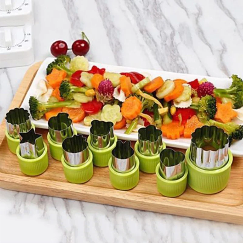 12 PCs Super Slicer Plus Vegetable Fruit Dicer Cutter Chopper Nicer Grater