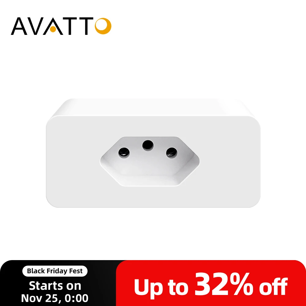Умная розетка AVATTO Tuya Wi-Fi удаленная управление через приложение стандарт UK 10 А