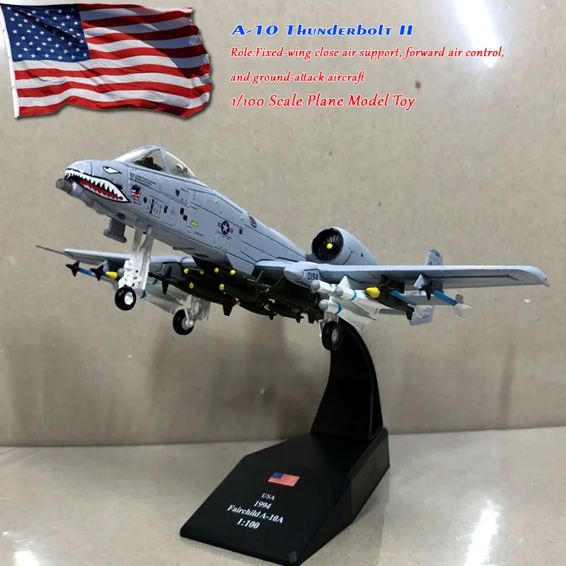 WLTK 1/100 масштаб A-10 Thunderbolt II Warthog Штурмовик 23-й TFW Летающие тигры литая под давлением металлическая модель истребителя игрушка для коллекции - Цвет: 23rd TFW