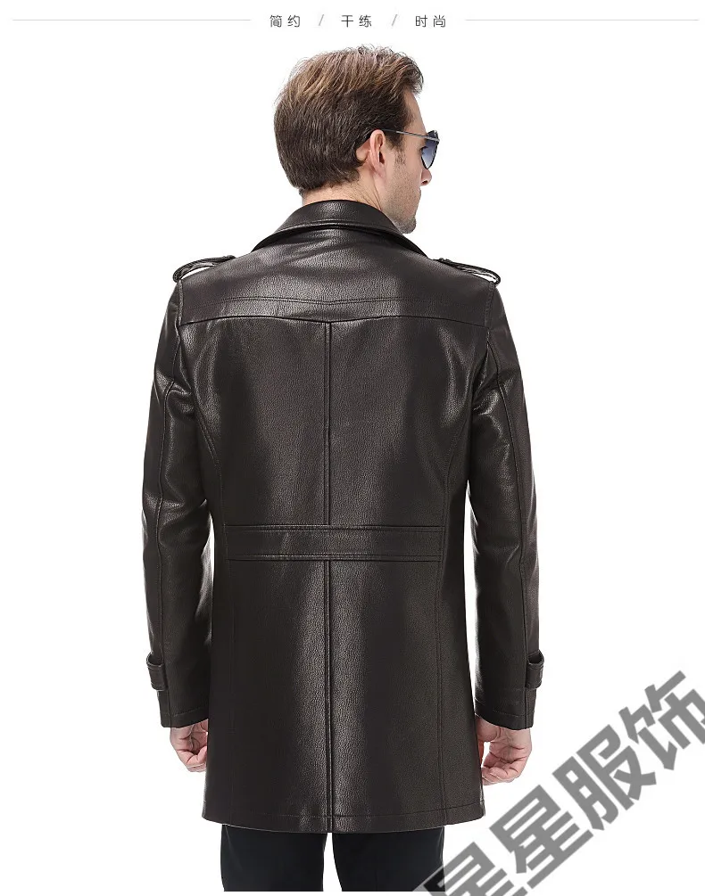 8XL плюс 6XL 5XL 4X мужские кожаные куртки из овчины мужская верхняя одежда куртки Осенняя Повседневная куртка Мужские Модные Длинные мужские кожаные куртки