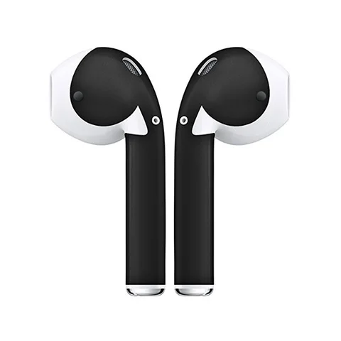 Black 1 пара кожи наклейка протектор для AirPods Skins защитные обертывания пленка кожи наклейка для беспроводных наушников аксессуары 4 цвета - Цвет: Black