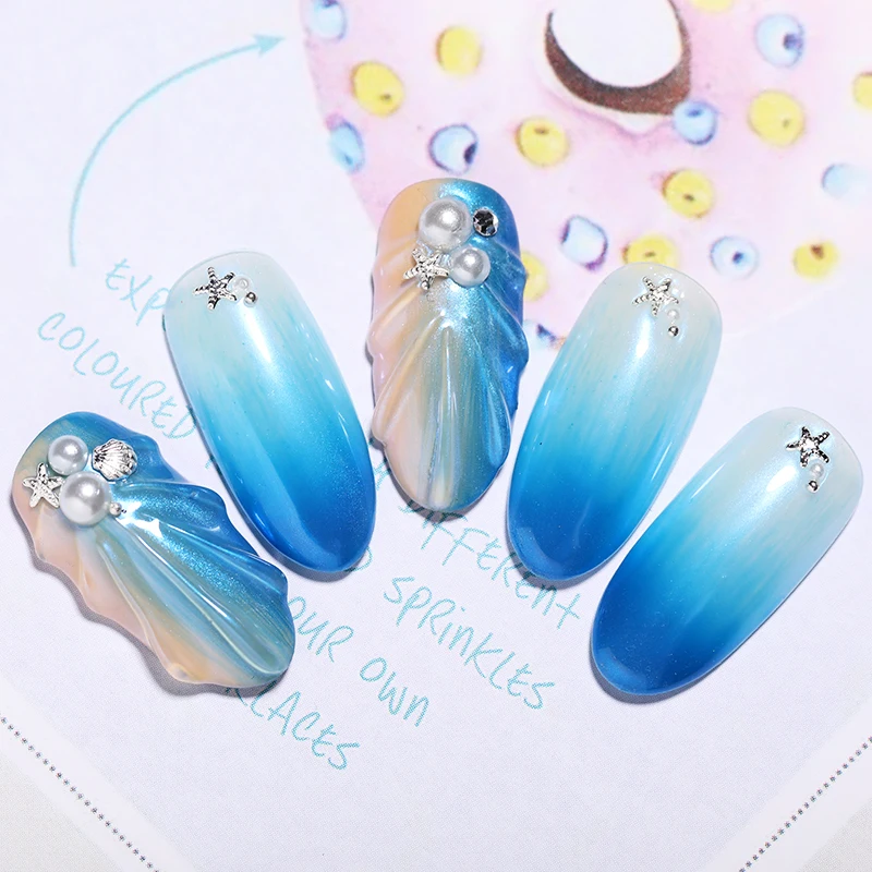 BORN PRETTY ногтей Блестящий порошок блестящий порошок с зеркальным эффектом градиентная пудра Пыль Лазерная Фольга для маникюра украшения Летняя тема 3g