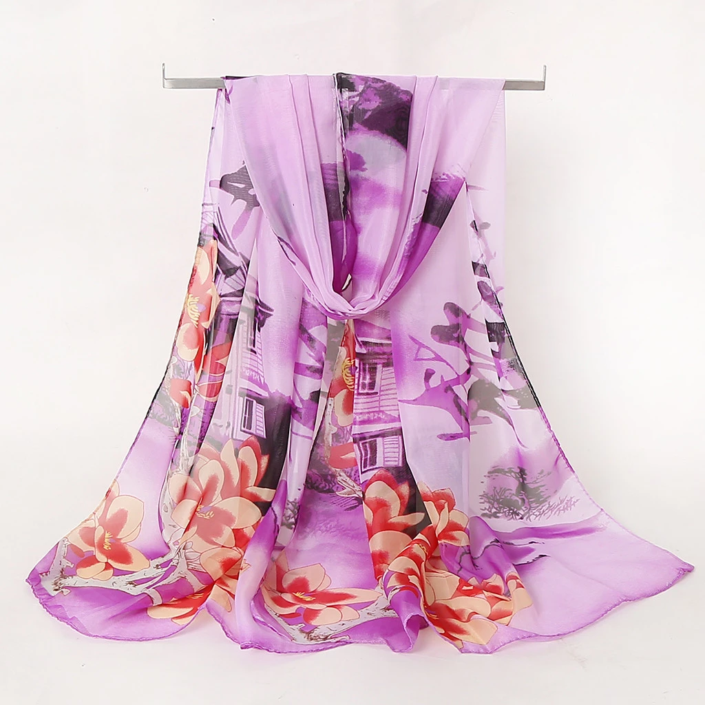 2019 Scarves For Women Hot Sale Print Flower Scarves Wrap Sunscreen Beach Long Hijab Four Seasons Available Cape Female 919