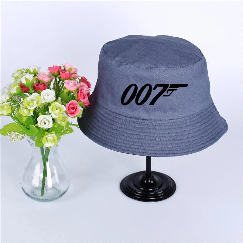 007 Spectre логотип летняя шляпа Женская Мужская Панама Кепка 007 спектр дизайна плоский козырек Рыбацкая шляпа широкополый шляпа - Цвет: Темно-серый