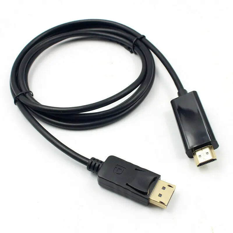 Горячая 1,8 м Displayport DP к HDMI Мужской кабель адаптер для ноутбука проектор HDTV черный/белый FS