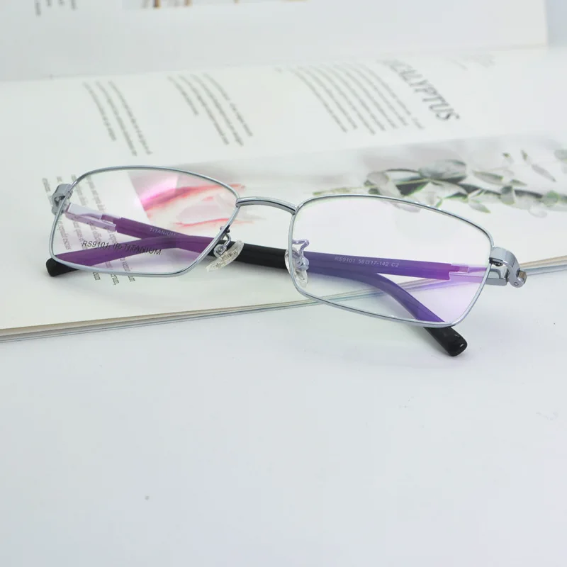 Pure Titanium Business Myopia Eye Frame Full Frame Ultra Light Men's Temperament Stable Reading Glasses Frame Large Frame