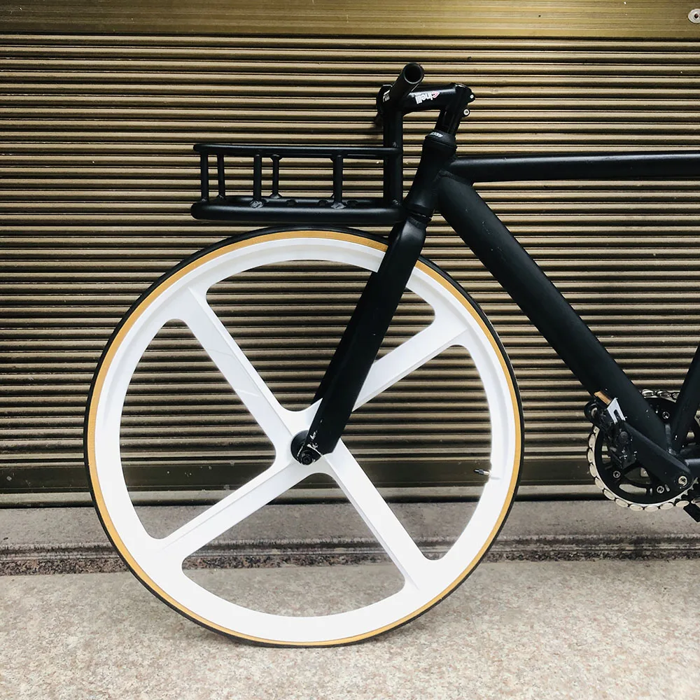Fixie Bike frame 53cm 700C bicycle Muscular Aluminum alloy Bike Track Bike Bicycle 4 Spoke Magnesium Alloy wheel