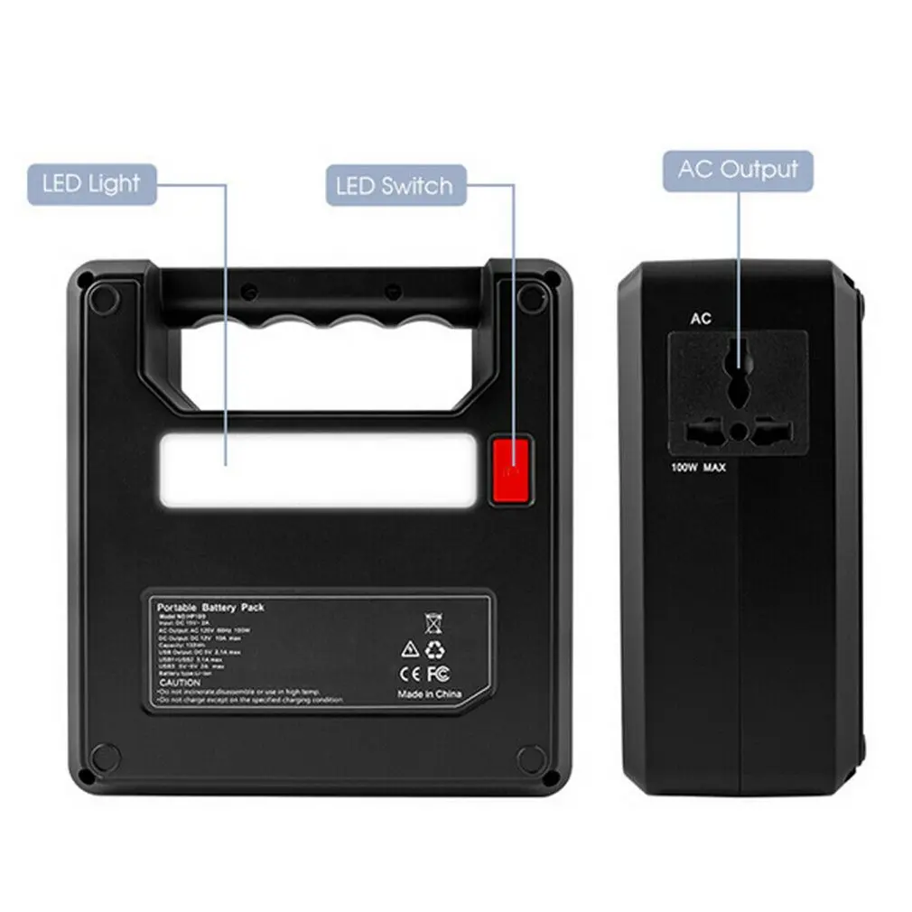100W Portable Generator Battery Backup Pack 133WH AC DC USB Outlet Power Station LCD Display Energy Storage