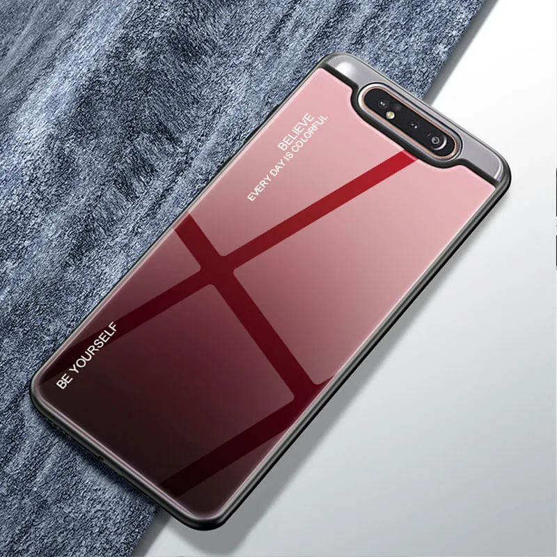 Color 06 Градиент закаленное Стекло Крышка для samsung Galaxy M10 M20 M30 A10 A20 A30 A40 A50 A60 A70 A80 A90 задняя крышка 100 шт./лот - Цвет: Color 06