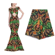 Хлопок африканская печатная настоящая восковая ткань для женского платья швейная ткань батик ткань Анкара настоящая голландская восковая ткань 483